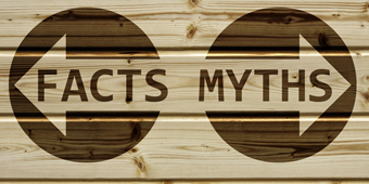 Cancer facts versus myths opposing directional arrows