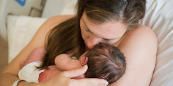 Woman holding baby